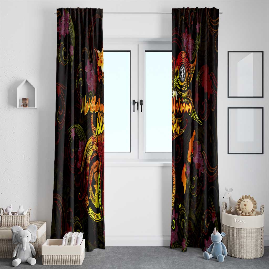 Northern Mariana Islands Window Curtain Octopus Plumeria Polynesian Tattoo