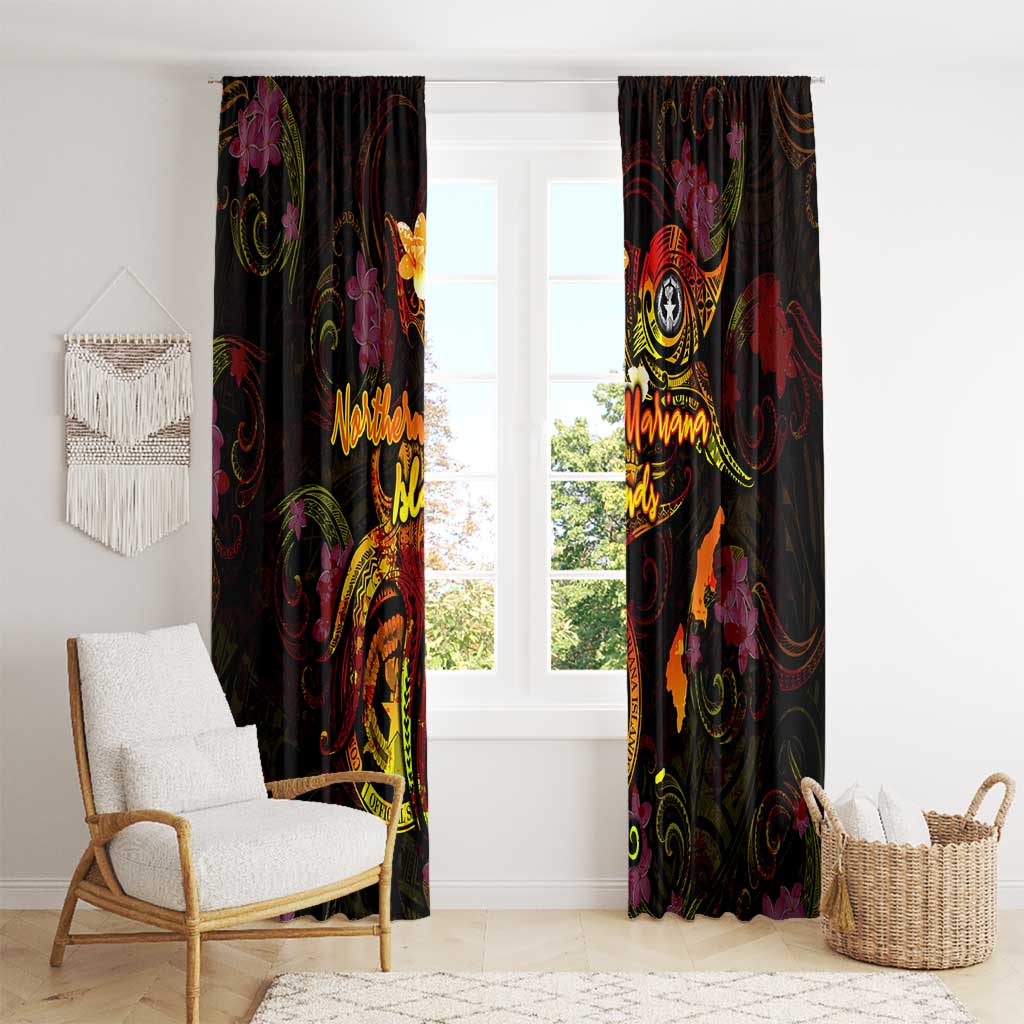 Northern Mariana Islands Window Curtain Octopus Plumeria Polynesian Tattoo