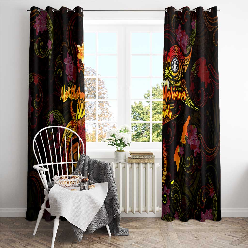 Northern Mariana Islands Window Curtain Octopus Plumeria Polynesian Tattoo