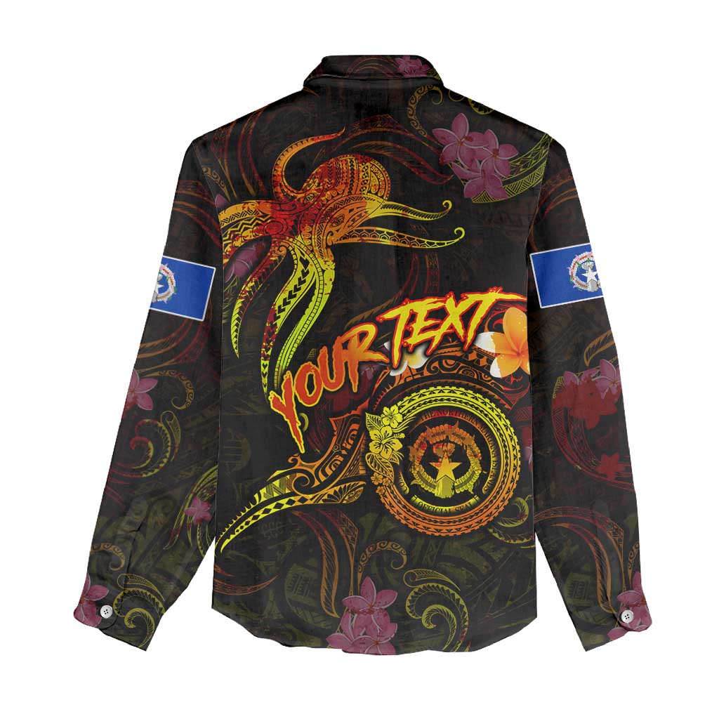 Northern Mariana Islands Women Casual Shirt Octopus Plumeria Polynesian Tattoo DT02 - Polynesian Pride