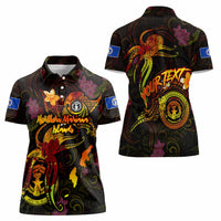 Northern Mariana Islands Women Polo Shirt Octopus Plumeria Polynesian Tattoo DT02 - Polynesian Pride