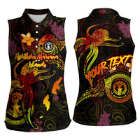 Northern Mariana Islands Women Sleeveless Polo Shirt Octopus Plumeria Polynesian Tattoo DT02 - Polynesian Pride