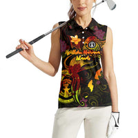 Northern Mariana Islands Women Sleeveless Polo Shirt Octopus Plumeria Polynesian Tattoo DT02 - Polynesian Pride