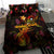 Marshall Islands Bedding Set Octopus Plumeria Polynesian Tattoo