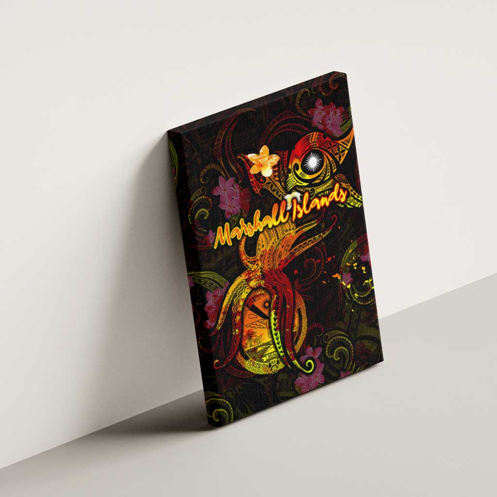 Marshall Islands Canvas Wall Art Octopus Plumeria Polynesian Tattoo