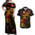 Marshall Islands Couples Matching Off Shoulder Maxi Dress and Hawaiian Shirt Octopus Plumeria Polynesian Tattoo