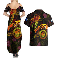 Marshall Islands Couples Matching Summer Maxi Dress and Hawaiian Shirt Octopus Plumeria Polynesian Tattoo DT02 - Polynesian Pride