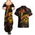 Marshall Islands Couples Matching Summer Maxi Dress and Hawaiian Shirt Octopus Plumeria Polynesian Tattoo
