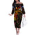 Marshall Islands Family Matching Off The Shoulder Long Sleeve Dress and Hawaiian Shirt Octopus Plumeria Polynesian Tattoo