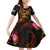 Marshall Islands Family Matching Off Shoulder Short Dress and Hawaiian Shirt Octopus Plumeria Polynesian Tattoo