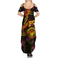 Marshall Islands Family Matching Summer Maxi Dress and Hawaiian Shirt Octopus Plumeria Polynesian Tattoo DT02 - Polynesian Pride