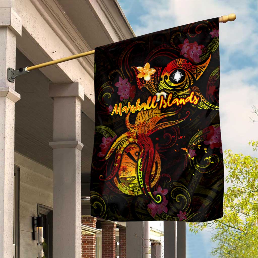 Marshall Islands Garden Flag Octopus Plumeria Polynesian Tattoo