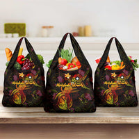 Marshall Islands Grocery Bag Octopus Plumeria Polynesian Tattoo