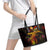 Marshall Islands Leather Tote Bag Octopus Plumeria Polynesian Tattoo