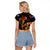 Marshall Islands Raglan Cropped T Shirt Octopus Plumeria Polynesian Tattoo