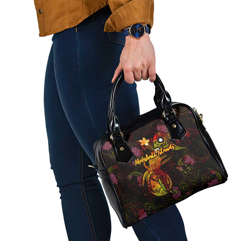 Marshall Islands Shoulder Handbag Octopus Plumeria Polynesian Tattoo