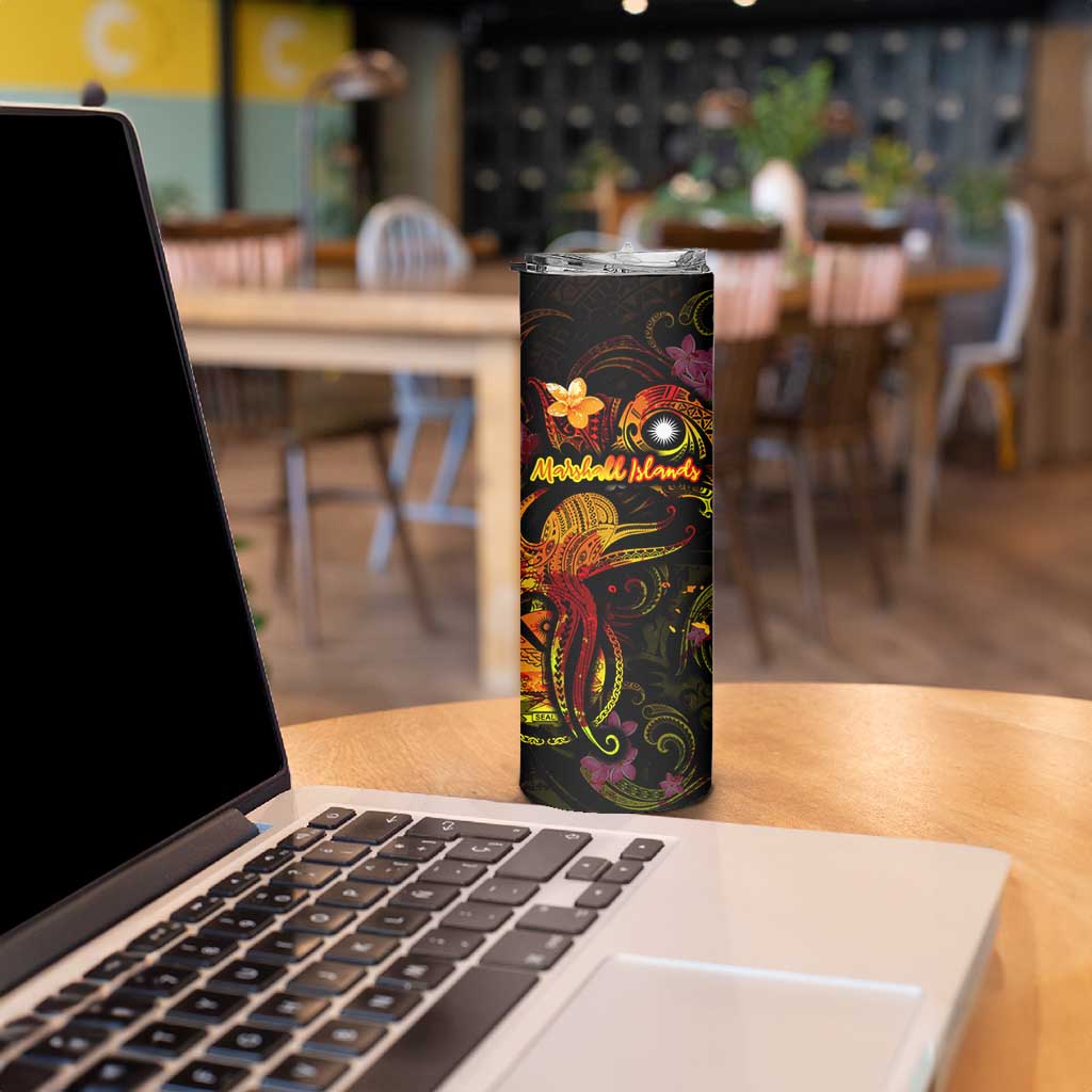 Marshall Islands Skinny Tumbler Octopus Plumeria Polynesian Tattoo