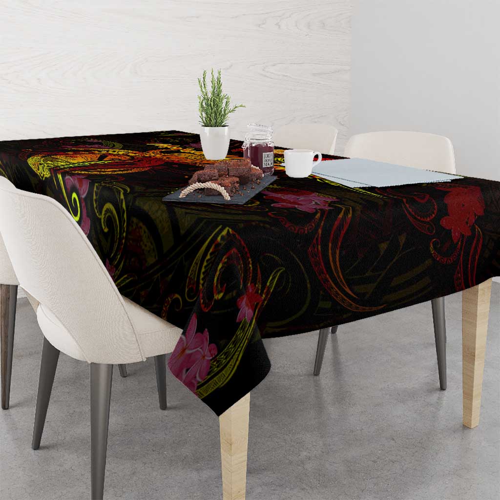 Marshall Islands Tablecloth Octopus Plumeria Polynesian Tattoo