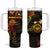 Marshall Islands Tumbler With Handle Octopus Plumeria Polynesian Tattoo