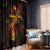 Marshall Islands Window Curtain Octopus Plumeria Polynesian Tattoo