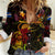 Marshall Islands Women Casual Shirt Octopus Plumeria Polynesian Tattoo
