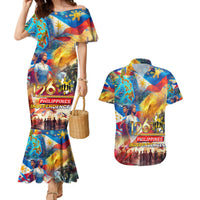 Custom The Philippines 126th Independence Anniversary Couples Matching Mermaid Dress and Hawaiian Shirt Art Style DT02 Art - Polynesian Pride