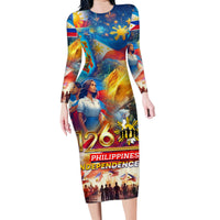 Custom The Philippines 126th Independence Anniversary Family Matching Long Sleeve Bodycon Dress and Hawaiian Shirt Art Style DT02 Mom's Dress Art - Polynesian Pride