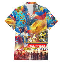 Custom The Philippines 126th Independence Anniversary Family Matching Mermaid Dress and Hawaiian Shirt Art Style DT02 Dad's Shirt - Short Sleeve Art - Polynesian Pride