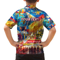 Custom The Philippines 126th Independence Anniversary Family Matching Off Shoulder Short Dress and Hawaiian Shirt Art Style DT02 - Polynesian Pride