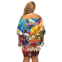 Custom The Philippines 126th Independence Anniversary Family Matching Off Shoulder Short Dress and Hawaiian Shirt Art Style DT02 - Polynesian Pride