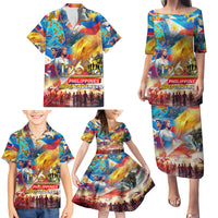 Custom The Philippines 126th Independence Anniversary Family Matching Puletasi and Hawaiian Shirt Art Style DT02 - Polynesian Pride
