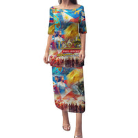 Custom The Philippines 126th Independence Anniversary Family Matching Puletasi and Hawaiian Shirt Art Style DT02 Mom's Dress Art - Polynesian Pride