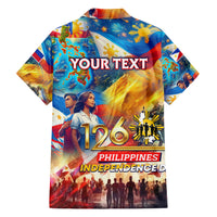 Custom The Philippines 126th Independence Anniversary Family Matching Short Sleeve Bodycon Dress and Hawaiian Shirt Art Style DT02 - Polynesian Pride