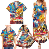 Custom The Philippines 126th Independence Anniversary Family Matching Summer Maxi Dress and Hawaiian Shirt Art Style DT02 - Polynesian Pride