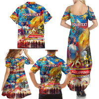 Custom The Philippines 126th Independence Anniversary Family Matching Summer Maxi Dress and Hawaiian Shirt Art Style DT02 - Polynesian Pride