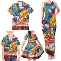 Custom The Philippines 126th Independence Anniversary Family Matching Tank Maxi Dress and Hawaiian Shirt Art Style DT02 - Polynesian Pride