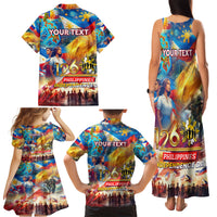 Custom The Philippines 126th Independence Anniversary Family Matching Tank Maxi Dress and Hawaiian Shirt Art Style DT02 - Polynesian Pride