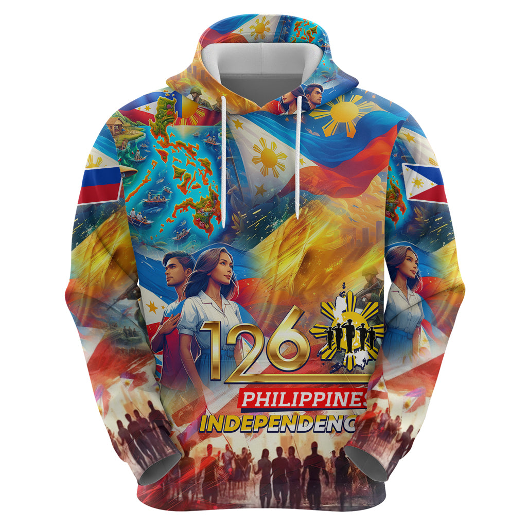 Custom The Philippines 126th Independence Anniversary Hoodie Art Style DT02 - Polynesian Pride