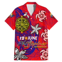 Personalized Philippines 12 June Independence Day Family Matching Mermaid Dress and Hawaiian Shirt Polynesian Turtle Plumeria DT02 Dad's Shirt - Short Sleeve Red - Polynesian Pride