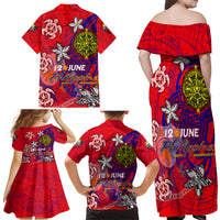 Personalized Philippines 12 June Independence Day Family Matching Off Shoulder Maxi Dress and Hawaiian Shirt Polynesian Turtle Plumeria DT02 - Polynesian Pride