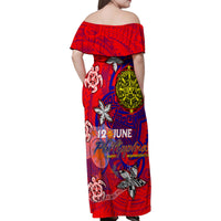 Personalized Philippines 12 June Independence Day Family Matching Off Shoulder Maxi Dress and Hawaiian Shirt Polynesian Turtle Plumeria DT02 - Polynesian Pride