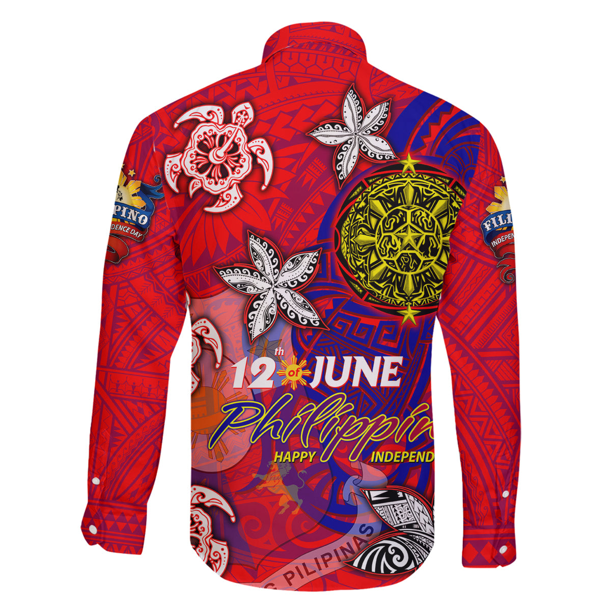 Personalized Philippines 12 June Independence Day Family Matching Puletasi and Hawaiian Shirt Polynesian Turtle Plumeria DT02 - Polynesian Pride