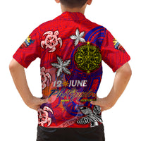 Personalized Philippines 12 June Independence Day Family Matching Tank Maxi Dress and Hawaiian Shirt Polynesian Turtle Plumeria DT02 - Polynesian Pride