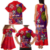 Personalized Philippines 12 June Independence Day Family Matching Tank Maxi Dress and Hawaiian Shirt Polynesian Turtle Plumeria DT02 - Polynesian Pride