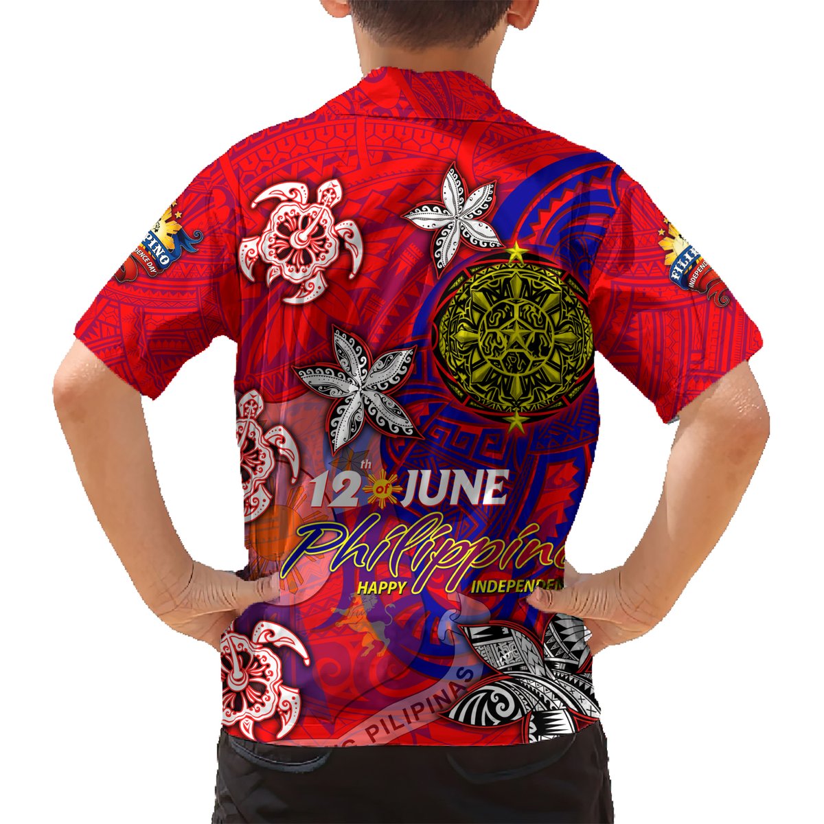 Personalized Philippines 12 June Independence Day Hawaiian Shirt Polynesian Turtle Plumeria