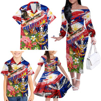 Personalized Philippines Independence Day Family Matching Off The Shoulder Long Sleeve Dress and Hawaiian Shirt Polynesia Filipinas Eagle Hibiscus DT02 - Polynesian Pride