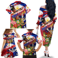 Personalized Philippines Independence Day Family Matching Off The Shoulder Long Sleeve Dress and Hawaiian Shirt Polynesia Filipinas Eagle Hibiscus DT02 - Polynesian Pride