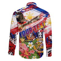 Personalized Philippines Independence Day Family Matching Off The Shoulder Long Sleeve Dress and Hawaiian Shirt Polynesia Filipinas Eagle Hibiscus DT02 - Polynesian Pride