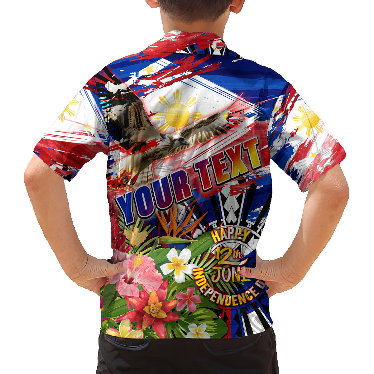 Personalized Philippines Independence Day Family Matching Tank Maxi Dress and Hawaiian Shirt Polynesia Filipinas Eagle Hibiscus