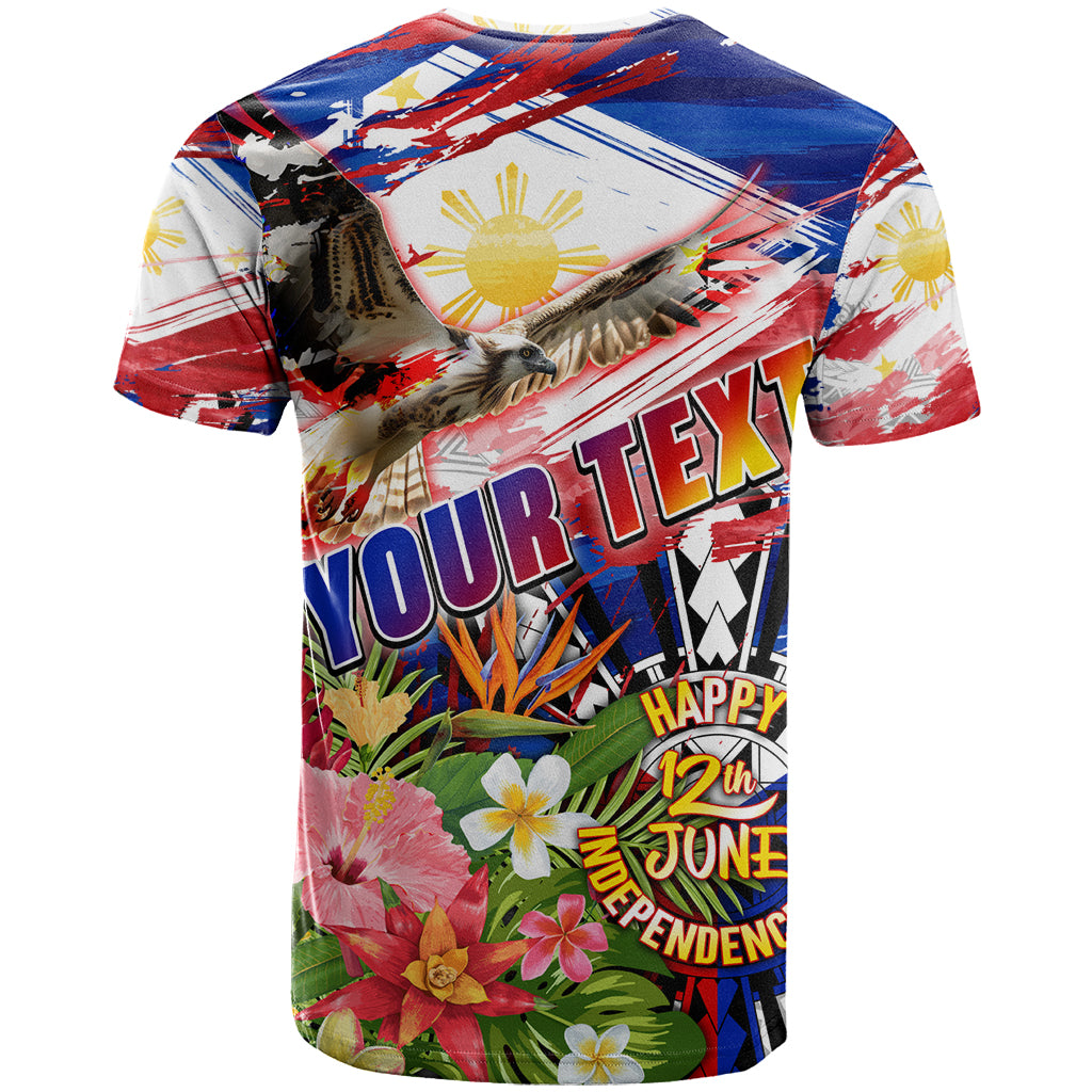 Personalized Philippines Independence Day T Shirt Polynesia Filipinas Eagle Hibiscus